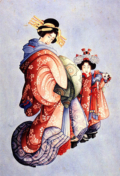 Oiran and Kamuro Hokusai