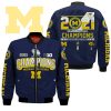 2021 Big Ten Champions Michigan Wolverines Blue Bomber Jacket Michigan Wolverines Bomber Jacket