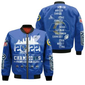 2022 Nfc Champions Los Angeles Rams Players Name Bomber Jacket Los Angeles Rams Bomber Jacket