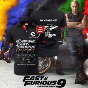20Th Anniversary Fast And Furious Custom Name Polo Shirt