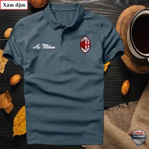 Ac Milan Football Club Dark Grey Polo Shirt Ac Milan Polo Shirts