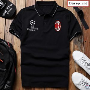 Ac Milan Uefa Champions League Black Polo Shirt Ac Milan Polo Shirts