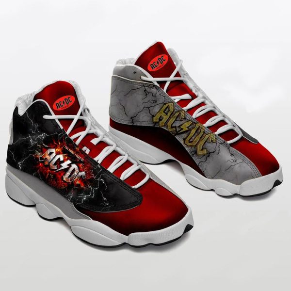 Acdc Rock Band Air Jordan 13 Sneaker Shoes AcDc Band Air Jordan 13 Shoes
