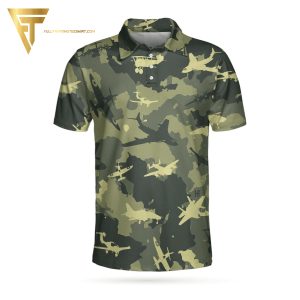 Aircraft Camouflage Full Printing Polo Shirt Aircraft Polo Shirts