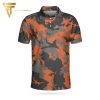 Aircraft Orange Camouflage Full Printing Polo Shirt Aircraft Polo Shirts