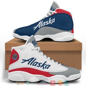 Alaska Logo Bassic Air Jordan 13 Sneaker Shoes Alaska State Air Jordan 13 Shoes