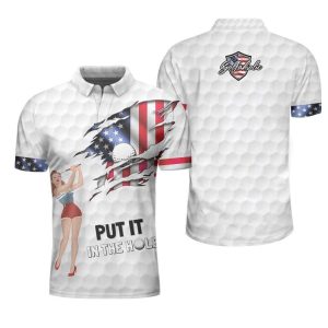 American Flag Put It In The Hole Polo Shirt American Flag Polo Shirts