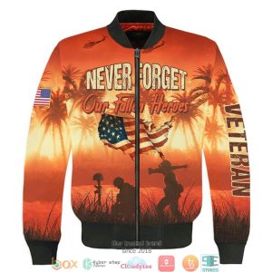 American Flag Veteran Never Forget Our Fallen Heroes Bomber Jacket Veteran Bomber Jacket