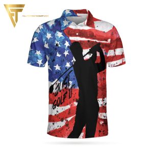 American Golfer Just Golf It V1 Full Printing Polo Shirt Golf Polo Shirts