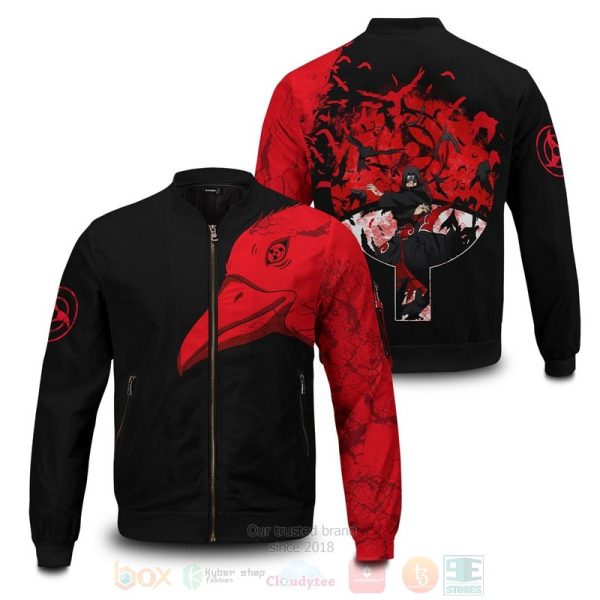 Anime Itachi Summoning Crow Bomber Jacket Naruto Itachi Uchiha Bomber Jacket