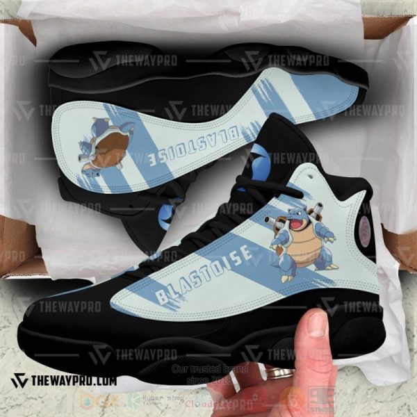 Anime Pokemon Blastoise Custom Air Jordan 13 Shoes Pokemon Blastoise Air Jordan 13 Shoes