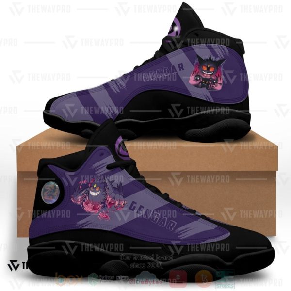 Anime Pokemon Gengar Custom Air Jordan 13 Shoes Pokemon Gengar Air Jordan 13 Shoes