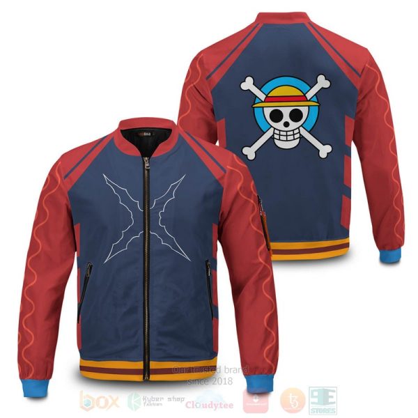 Anime Straw Hat Jersey Bomber Jacket One Piece Monkey D Luffy Bomber Jacket