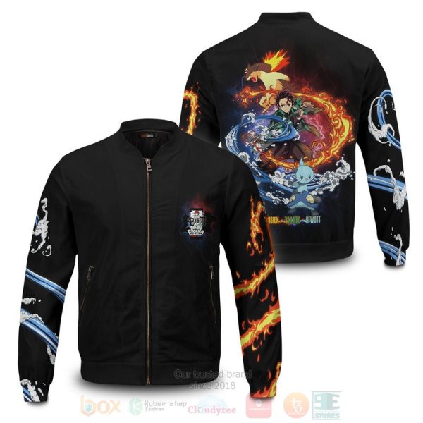 Anime Tanjiro Collab Bomber Jacket Demon Slayer Kimetsu no Yaiba Bomber Jacket