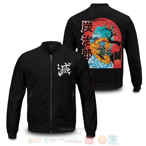 Anime Tanjiro Spirit Bomber Jacket Demon Slayer Kimetsu no Yaiba Bomber Jacket