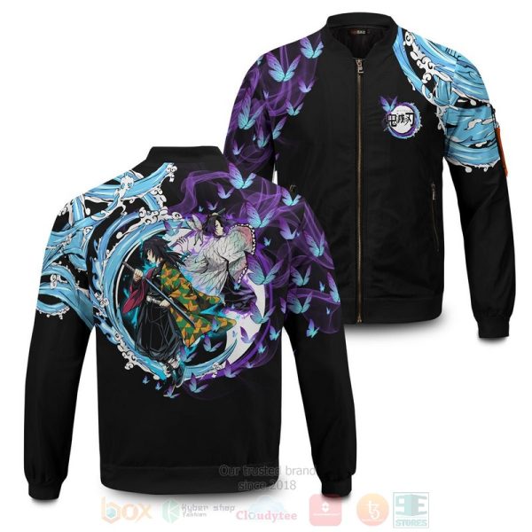 Anime Yin Yang Giyu Shinobu Bomber Jacket Demon Slayer Kimetsu no Yaiba Bomber Jacket