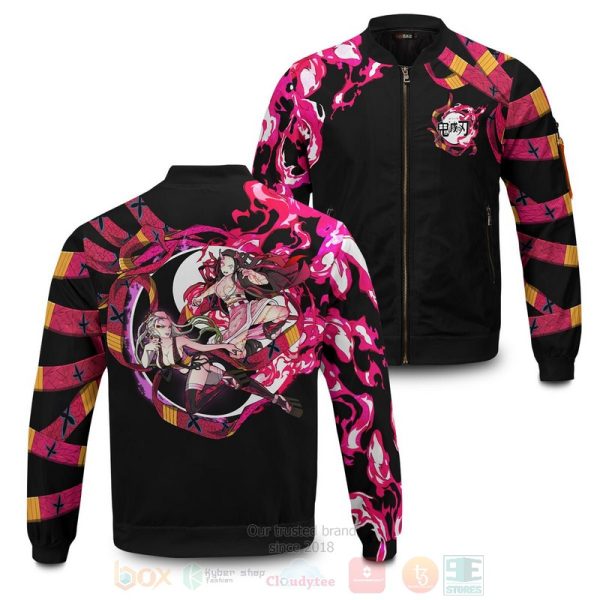 Anime Yin Yang Nezuko Daki Bomber Jacket Demon Slayer Kimetsu no Yaiba Bomber Jacket