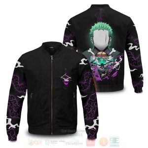 Anime Zoro Spirit V2 Bomber Jacket One Piece Roronoa Zoro Bomber Jacket