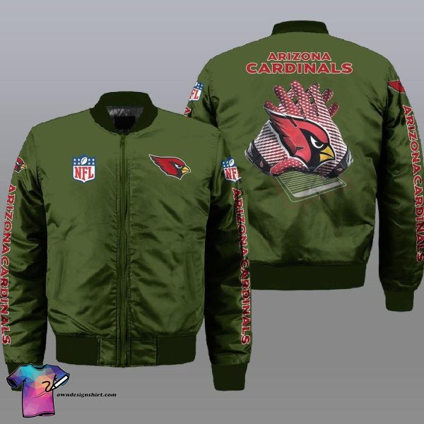 Arizona Cardinals Football Team All Over Printed Bomber Jacket Arizona Cardinals Bomber Jacket