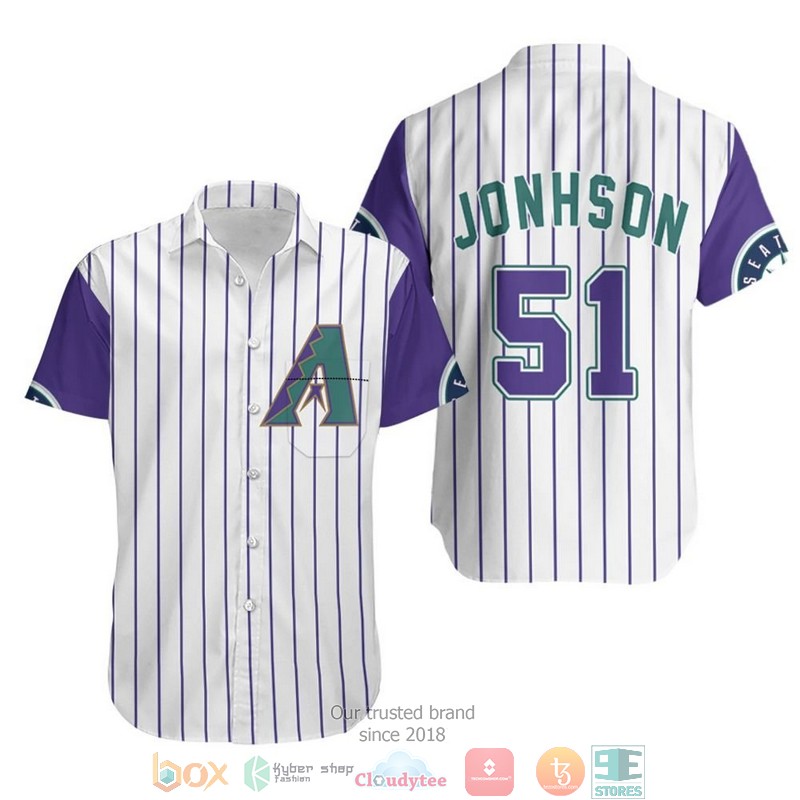 Arizona Diamondbacks Randy Johnson 51 2020 Mlb White Purple Jersey