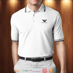 Armani Black Logo White Polo Shirt Giorgio Armani Polo Shirts