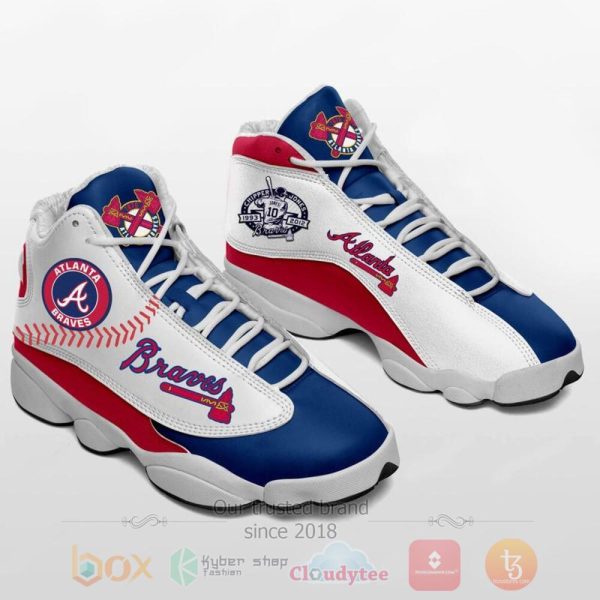 Atlanta Braves Mlb Blue White Air Jordan 13 Shoes Atlanta Braves Air Jordan 13 Shoes