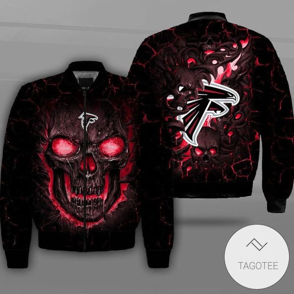 Atlanta Falcons Lava Skull Full Print Bomber Jacket Atlanta Falcons Bomber Jacket