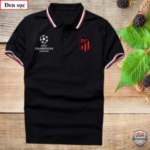 Atletico Madrid Uefa Champions League Black Polo Shirt Atletico Madrid Polo Shirts