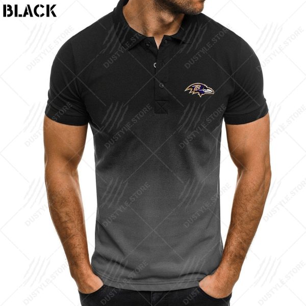 Baltimore Ravens Men Gradient Polo Shirt Baltimore Ravens Polo Shirts