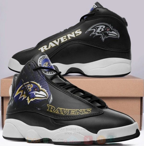 Baltimore Ravens Nfl Big Logo Football Team Air Jordan 13 Shoes Baltimore Ravens Air Jordan 13 Shoes