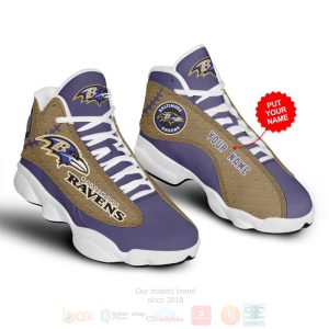 Baltimore Ravens Nfl Football Custom Name Air Jordan 13 Shoes Baltimore Ravens Air Jordan 13 Shoes