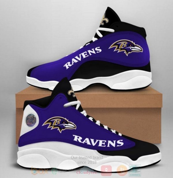 Baltimore Ravens Nfl Team Purple Black Air Jordan 13 Shoes Baltimore Ravens Air Jordan 13 Shoes