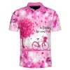 Bike Maple Leaf Breast Cancer Awareness Polo Shirt Breast Cancer Awareness Polo Shirts