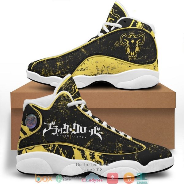 Black Clover Bulls Air Jordan 13 Sneaker Black Clover Air Jordan 13 Shoes