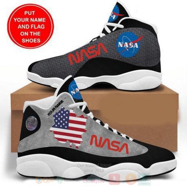 Black Na Nasa Custom Name Air Jordan 13 Shoes Nasa Air Jordan 13 Shoes