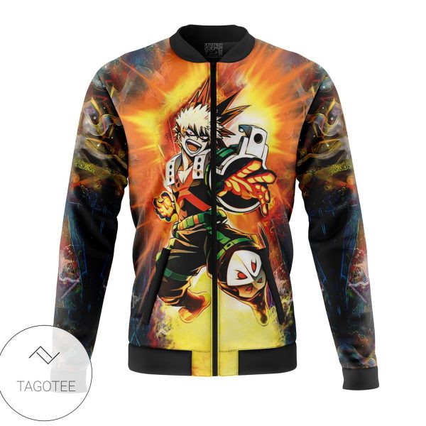 Blazing Bakugo My Hero Academia Casual Bomber Jacket My Hero Academia Bomber Jacket