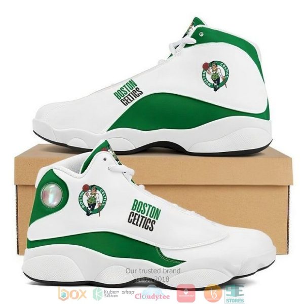 Boston Celtics Football Nba Big Logo Air Jordan 13 Sneaker Shoes Boston Celtics Air Jordan 13 Shoes