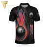 Bowling And Skull Back Full Printing Polo Shirt Bowling Polo Shirts