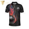 Bowling In Fire And Flag Full Printing Polo Shirt Bowling Polo Shirts