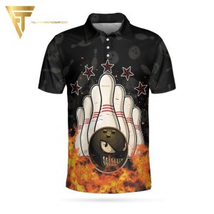 Bowling Skull And Monster Ball Full Printing Polo Shirt Bowling Polo Shirts