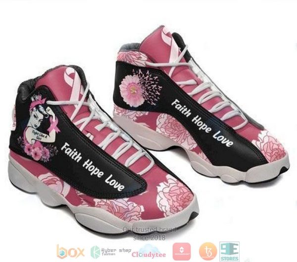 Breast Cancer Fight Like A Girl Xiii Air Jordan 13 Sneaker Shoes Girls Air Jordan 13 Shoes