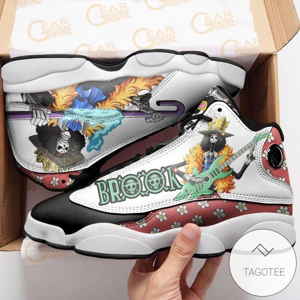 Brook Sneakers Custom Anime One Piece Air Jordan 13 Shoes One Piece Air Jordan 13 Shoes