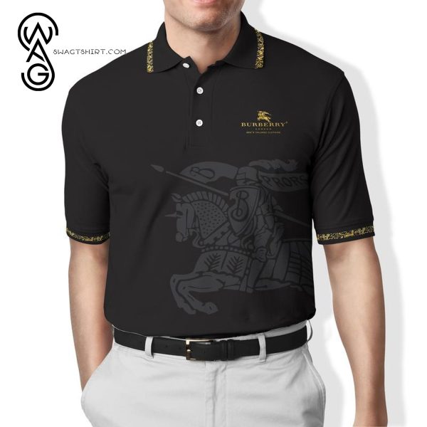 Burberry Gold Symbol All Over Print Premium Polo Shirt Burberry Polo Shirts