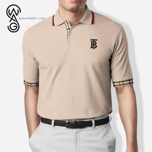 Burberry Light Brown All Over Print Premium Polo Shirt Burberry Polo Shirts