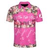 Butterfly Flowers No One Fights Alone Breast Cancer Awareness Polo Shirt Breast Cancer Awareness Polo Shirts