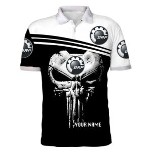 Can Am Skull Punisher Custom Personalized Polo Shirt Can-Am Motorcycles Polo Shirts
