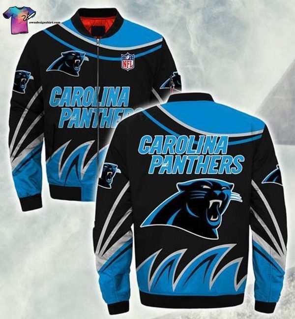 Carolina Panthers All Over Printed Bomber Jacket Carolina Panthers Bomber Jacket