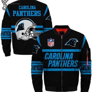 Carolina Panthers Helmet All Over Printed Bomber Jacket Carolina Panthers Bomber Jacket