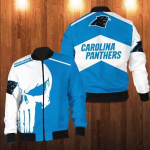 Carolina Panthers Punisher Skull Bomber Jacket Carolina Panthers Bomber Jacket