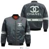 Chanel Cn All Over Print Bomber Jacket